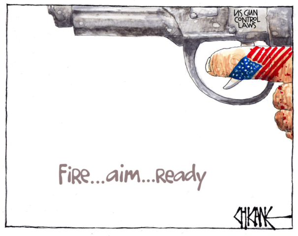 US Gun Control Laws cartoon by Chicane