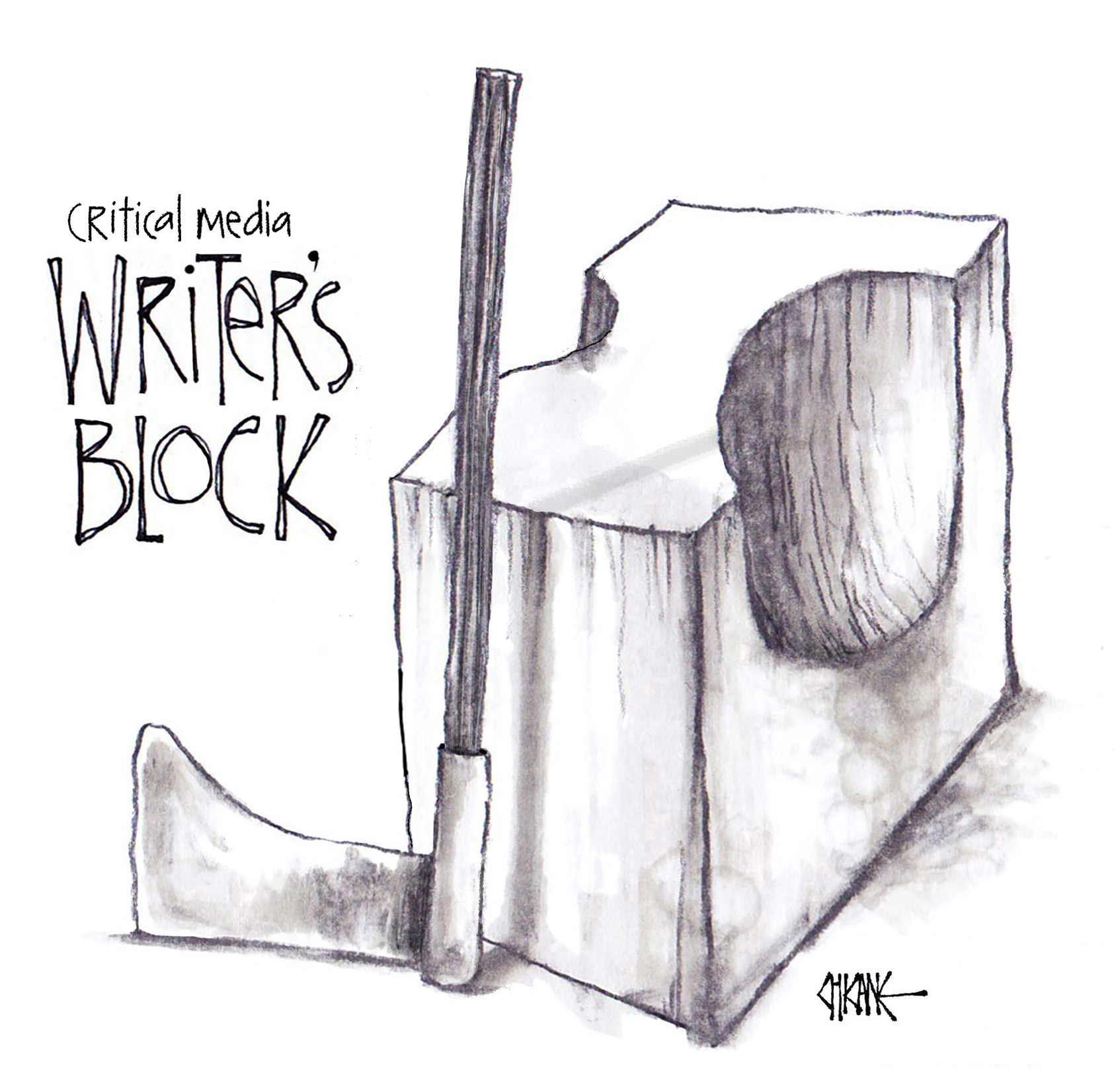 Critical Media Writer's Block Cartoon by Chicane