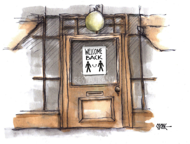 Restrictions lifting in restaurants cartoon by Chicane