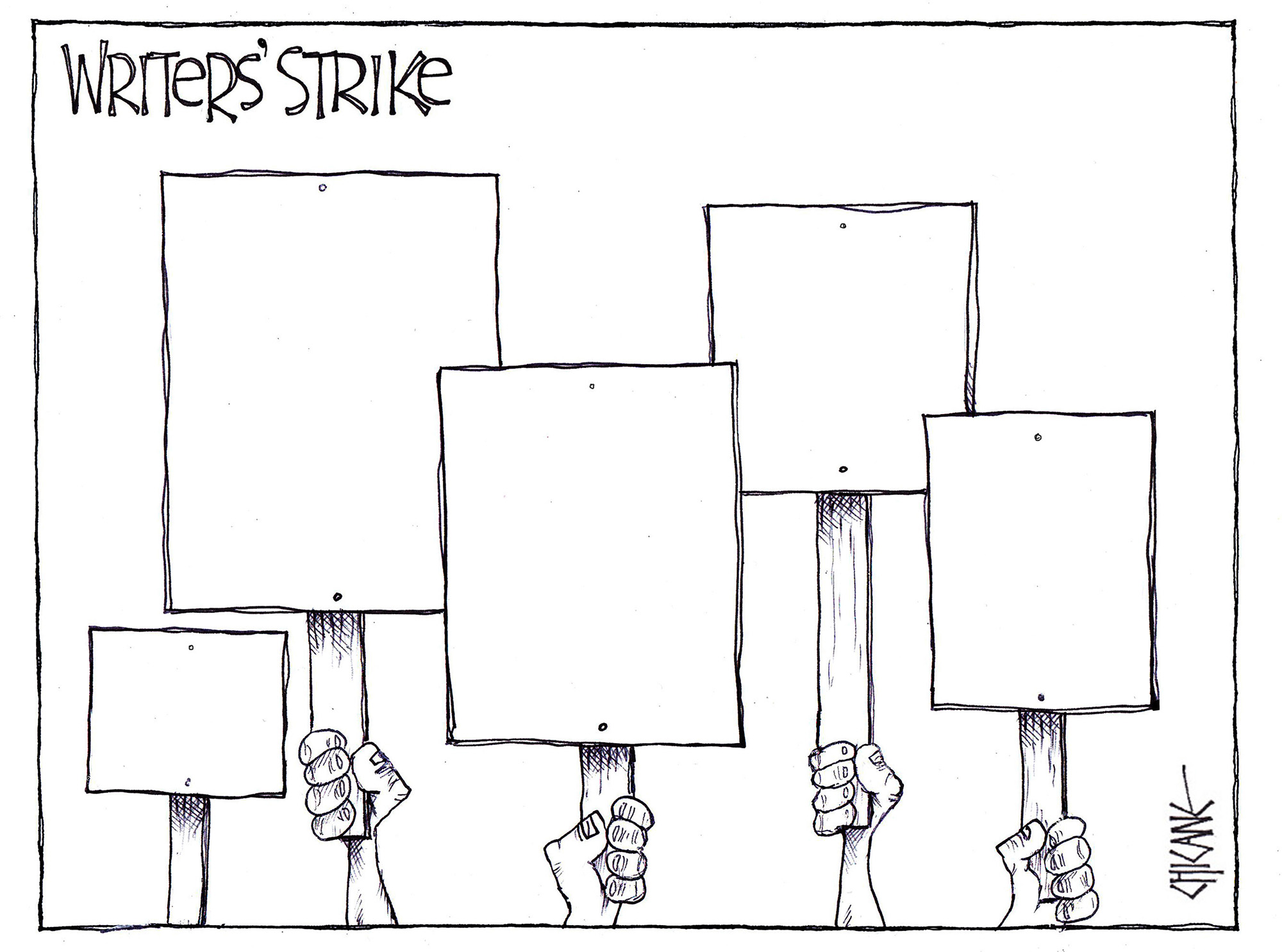Writers Strike Cartoon by Chicane