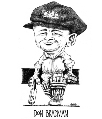 Caricature of Don Bradman by Chicane