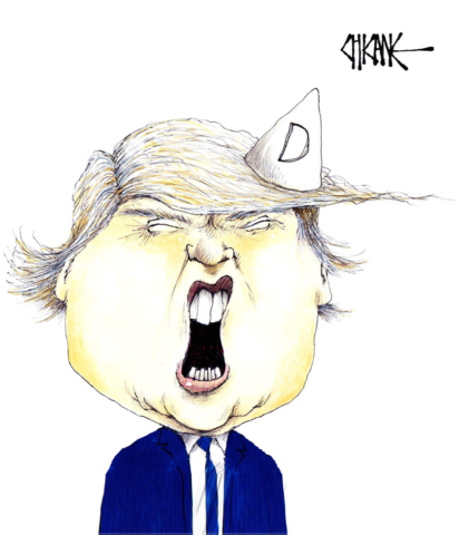 Caricature of Donald Trump  by Chicane