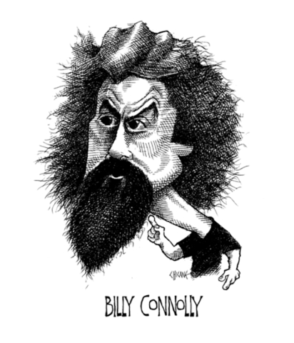 Caricature of Billy Connolly. Caricature by Chicane
