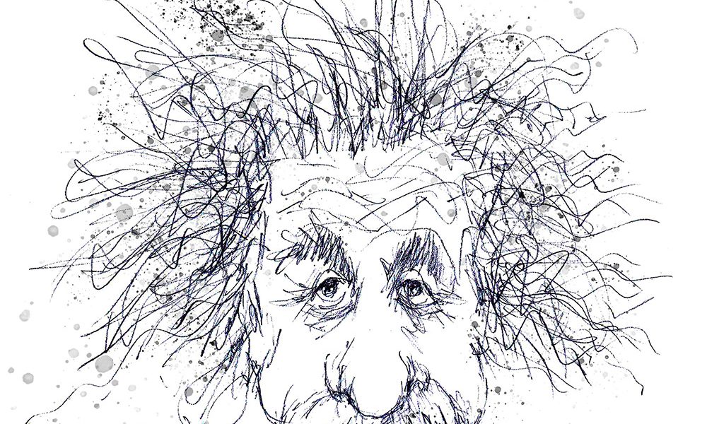 Caricature of Albert Einstein by Chicane