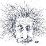 Caricature of Albert Einstein by Chicane