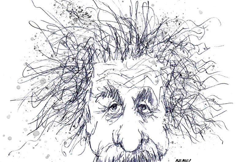 Caricature of Albert Einstein by Chicane